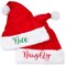 Blue Panda 2 Pack Naughty and Nice Christmas Santa Hats, Fun Festive Naughty Santa Hats for Xmas Party Celebrations, Winter Holiday Gatherings with Friends (Red)